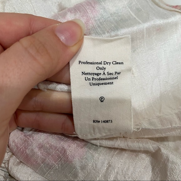 LoveShackFancy Violet Ruched Pink Floral Silk Mini Dress with Puff Sleeves - Picture 13 of 14